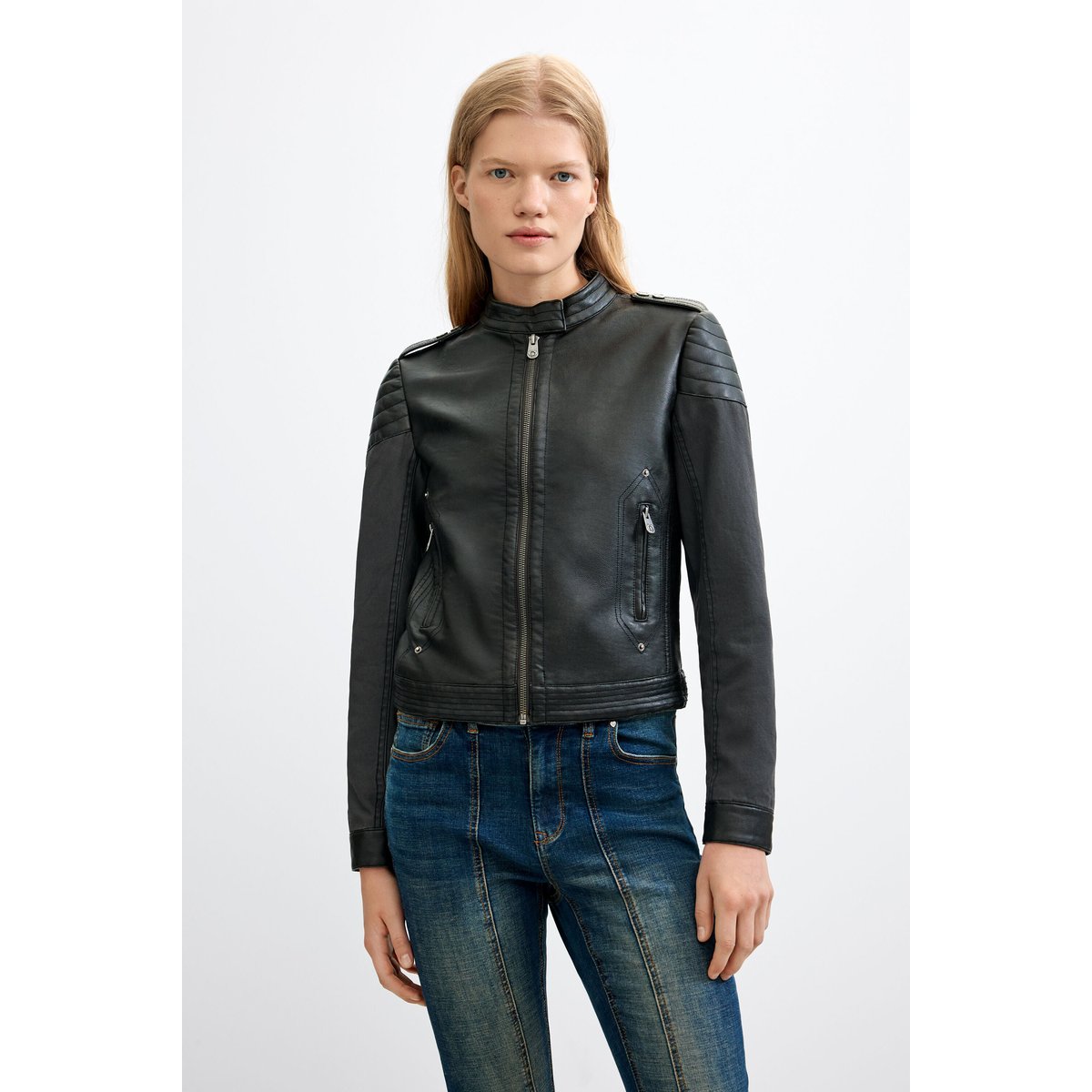 Blouson effet cuir noir, DESIGUAL