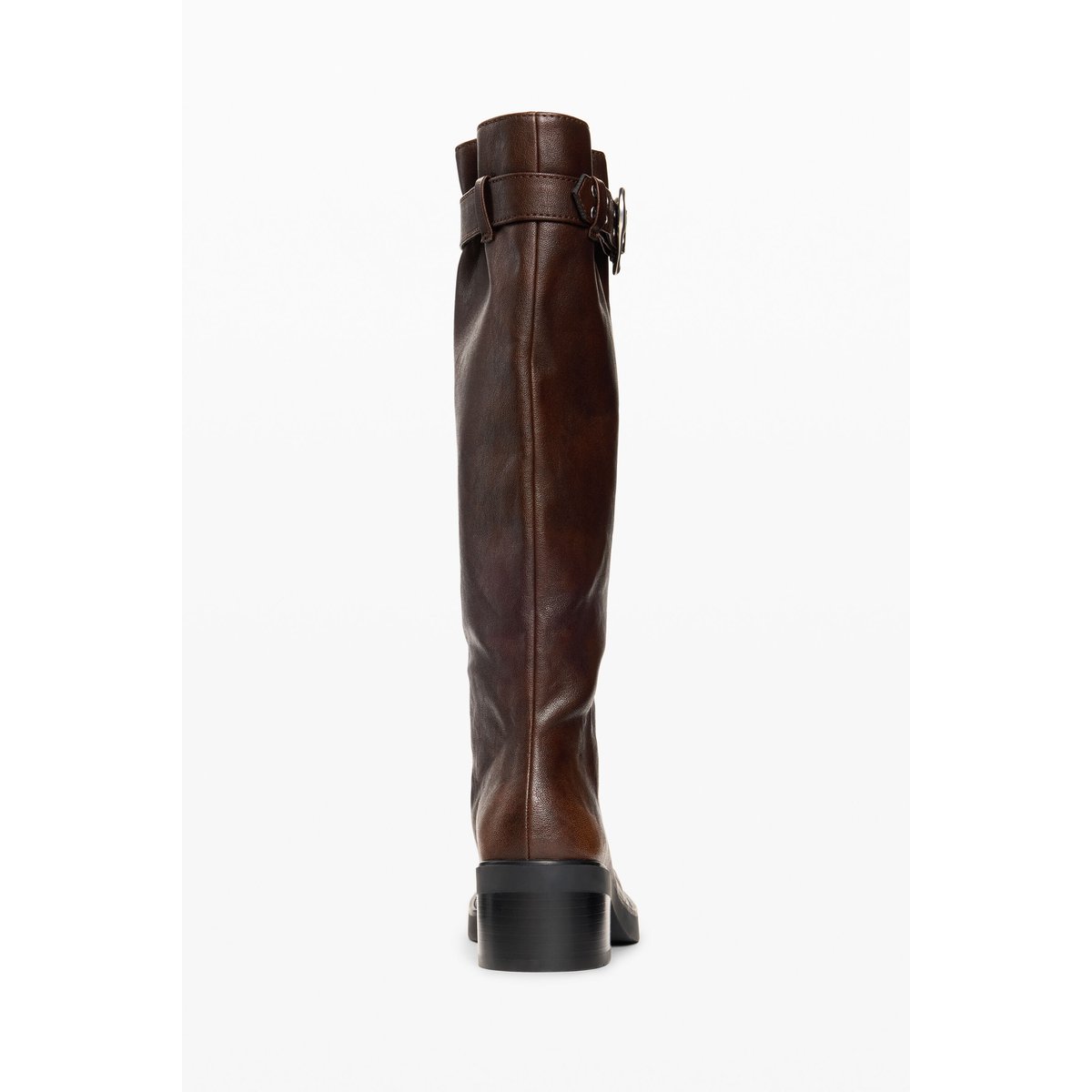 Bottes plates effet cuir marron, DESIGUAL