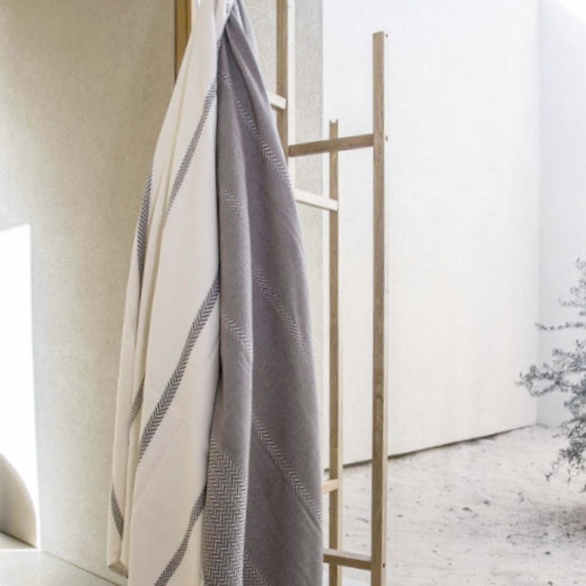 Plaid coton OSLO taupe, FEBRONIE