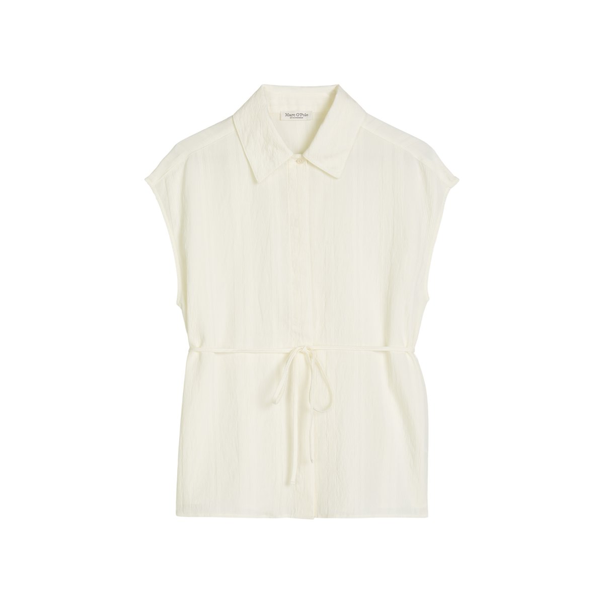 Blouse crinkle sans manches regular en LENZING™ ECOVERO™ blanc, MARC O'POLO