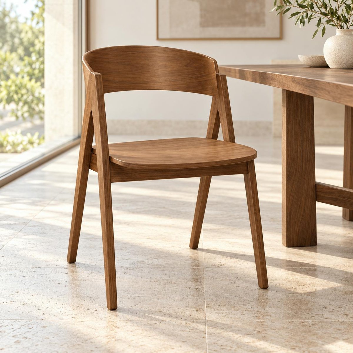 Chaise scandinave en bois (lot de 2) ORBE bois foncé, PIER IMPORT