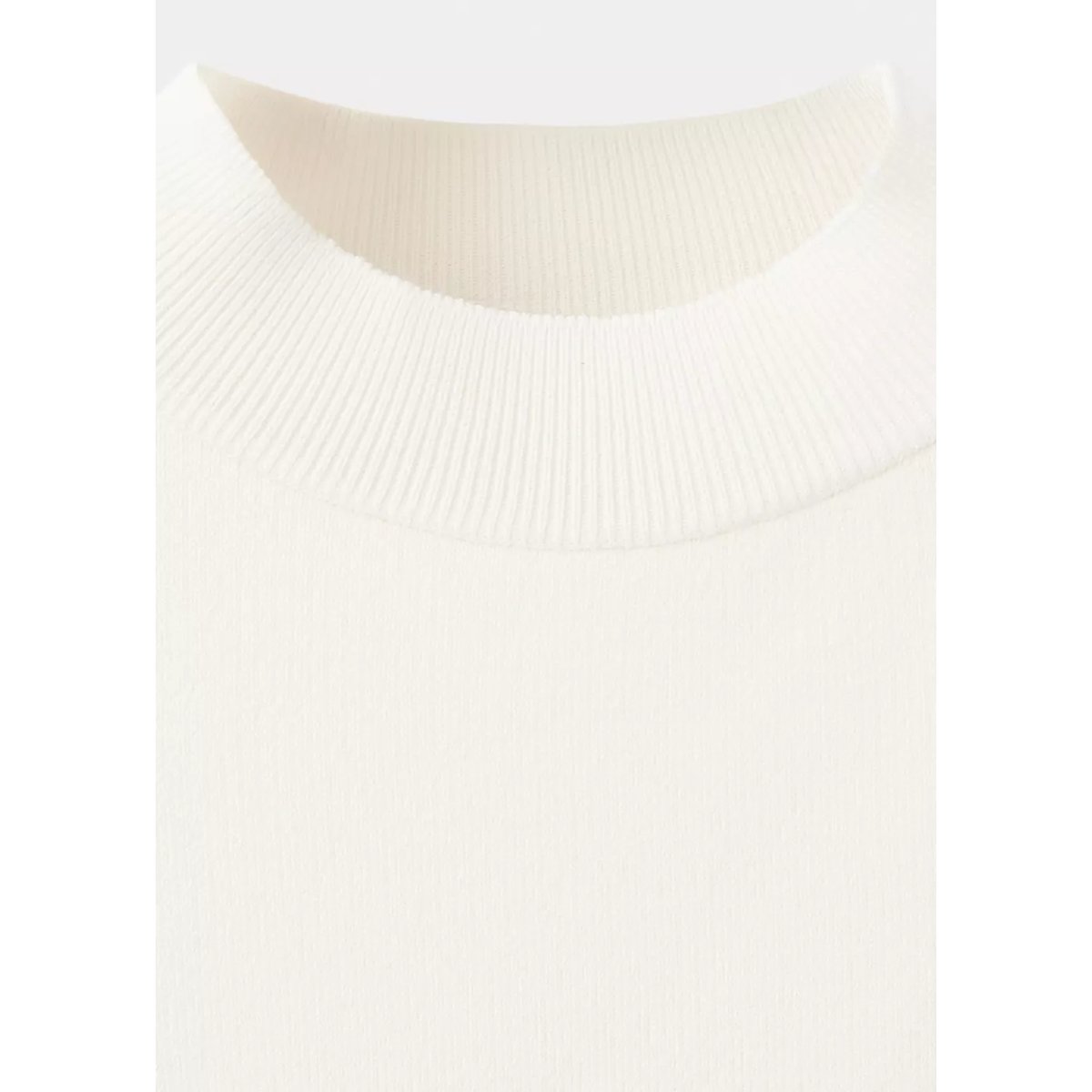 Pull en maille à manches courtes écru, MANGO
