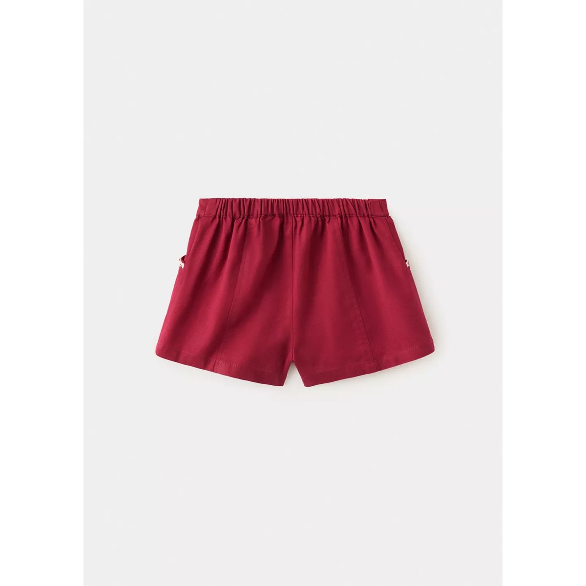 Short en lin et coton avec perles grenat, MANGO BABY