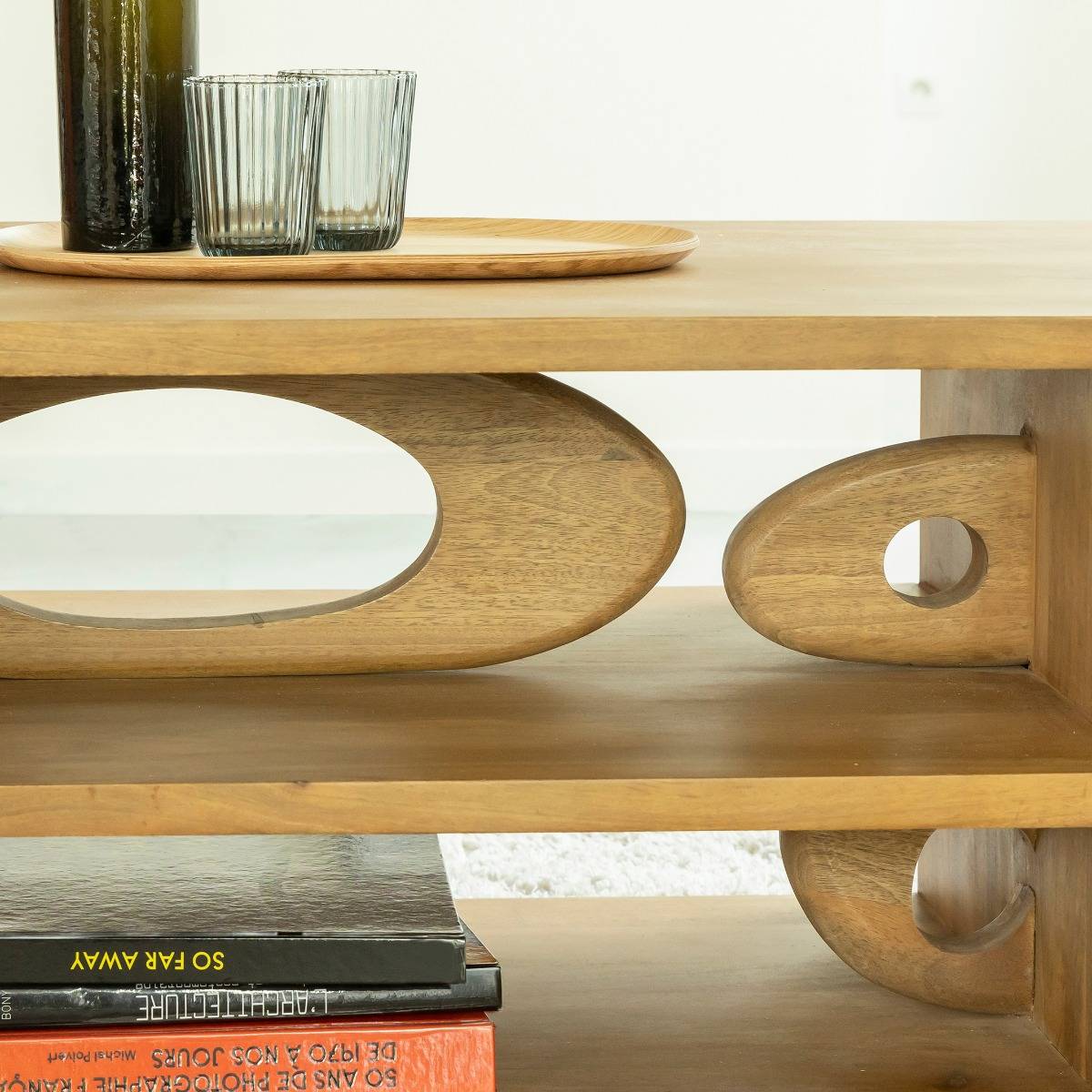 Table basse en bois de manguier ALWEN bois clair, MADE IN MEUBLES