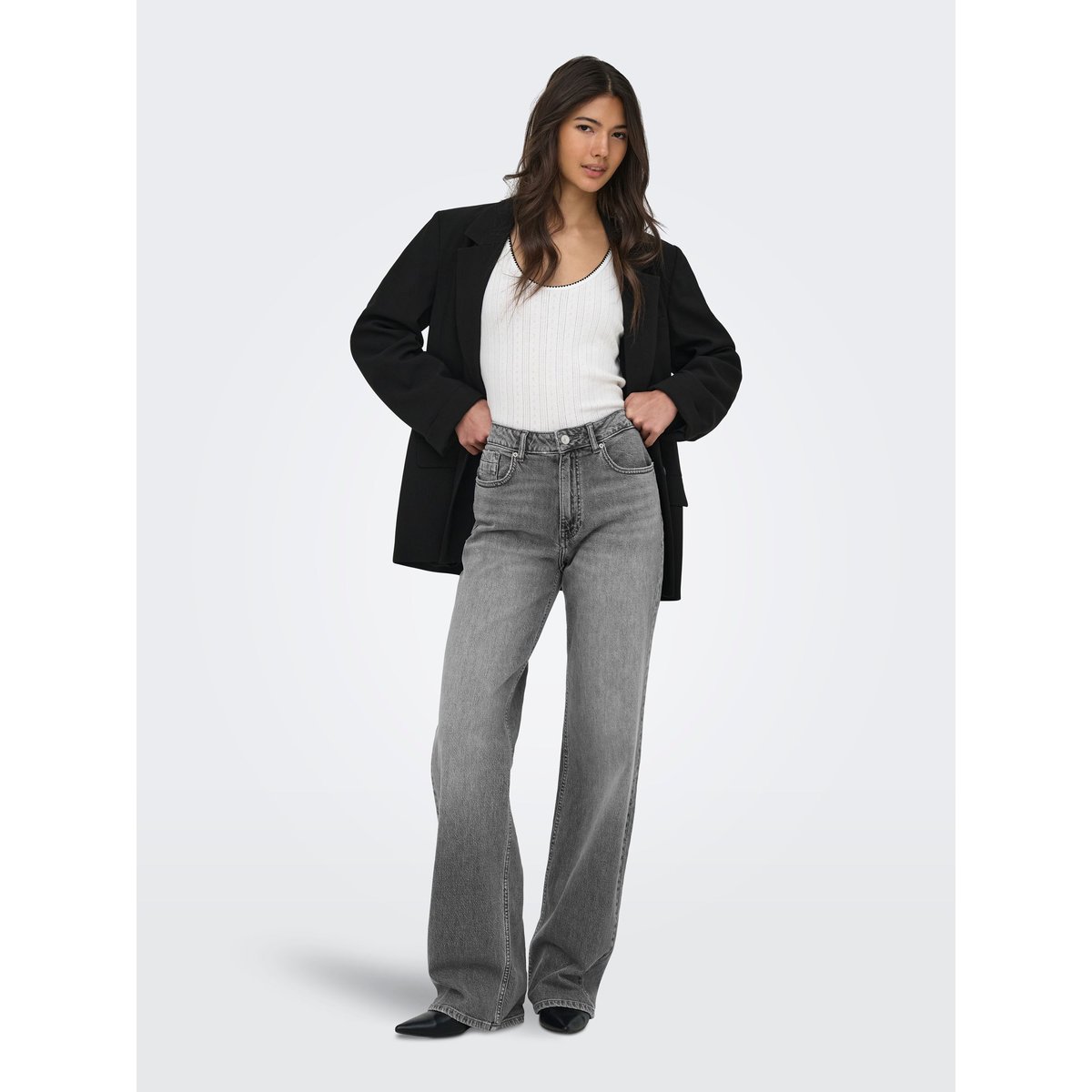Jean À Jambe Large medium grey denim, ONLY