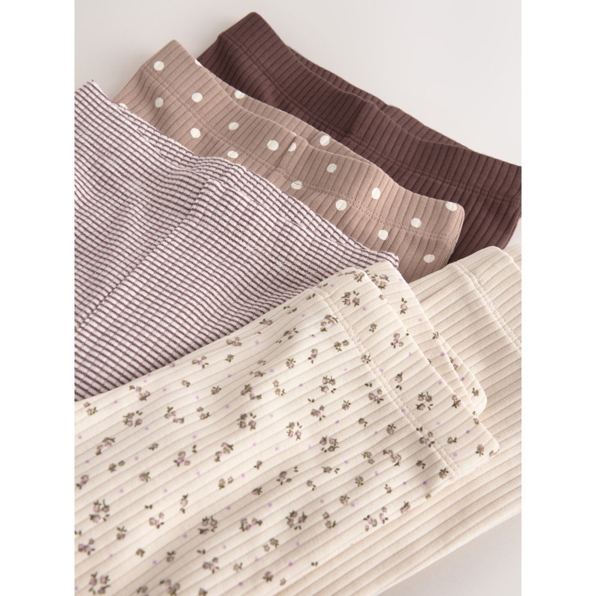 Leggings côtelés évasés, lot de 5 naturel, NEXT
