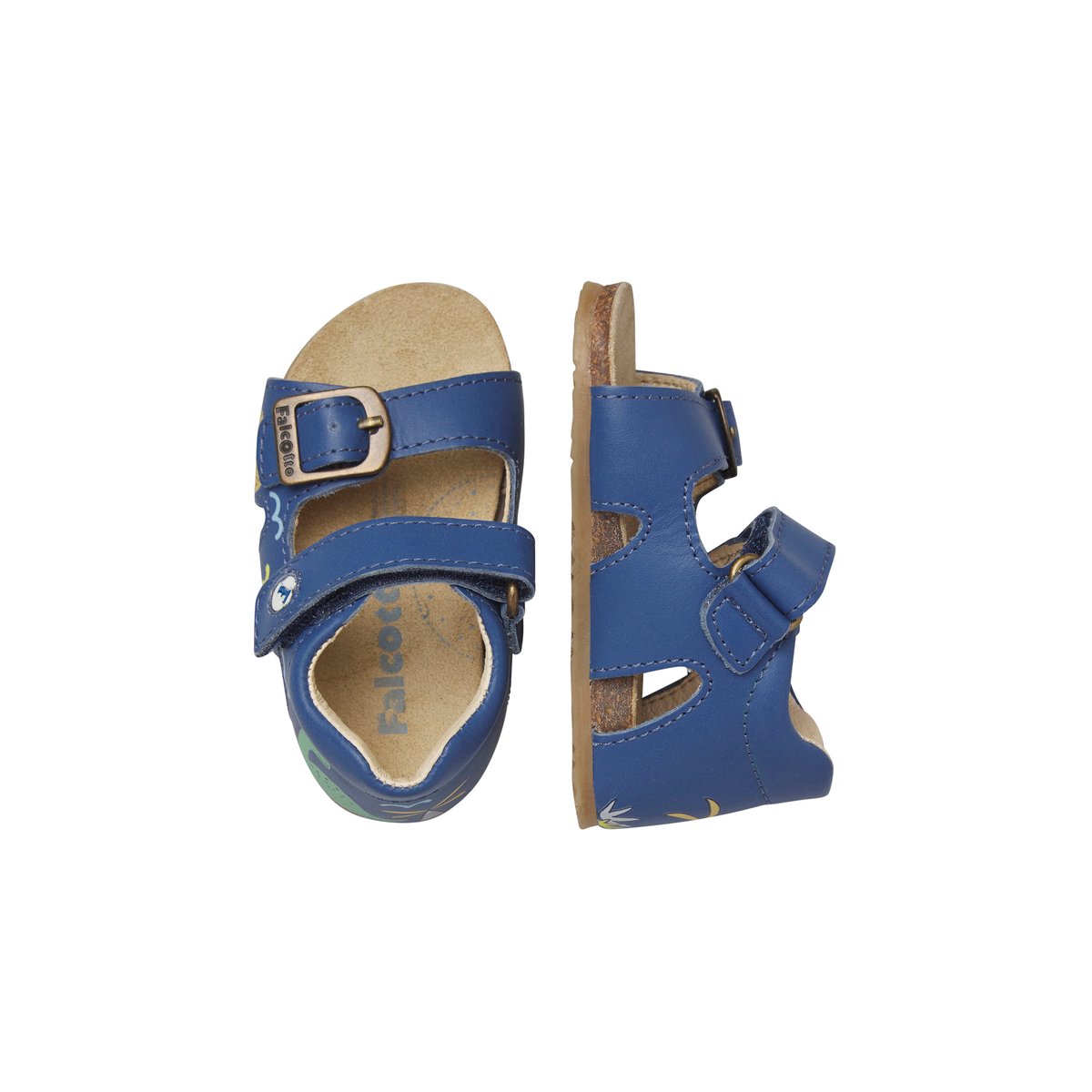 Sandales en cuir MANDIX bleu-, FALCOTTO