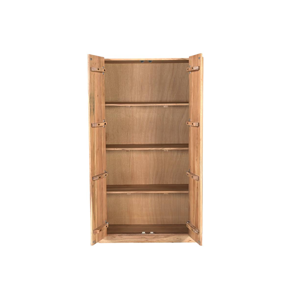 Armoire en bois d'acacia IDRISSA bois clair, MADE IN MEUBLES