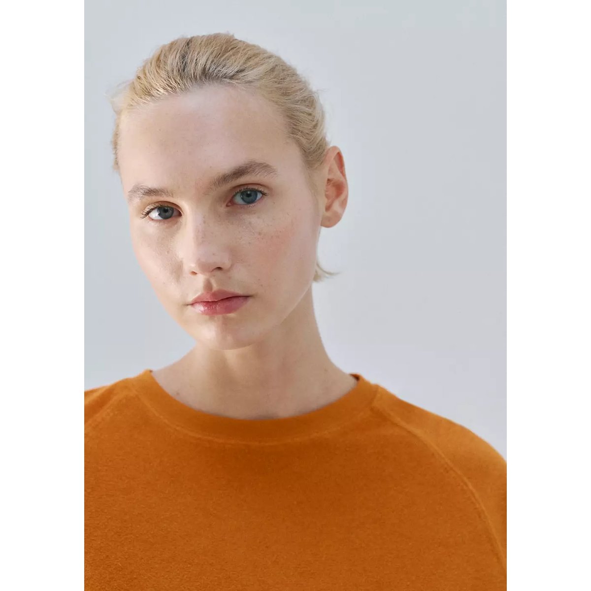 Pull en coton bouclette orange, MANGO