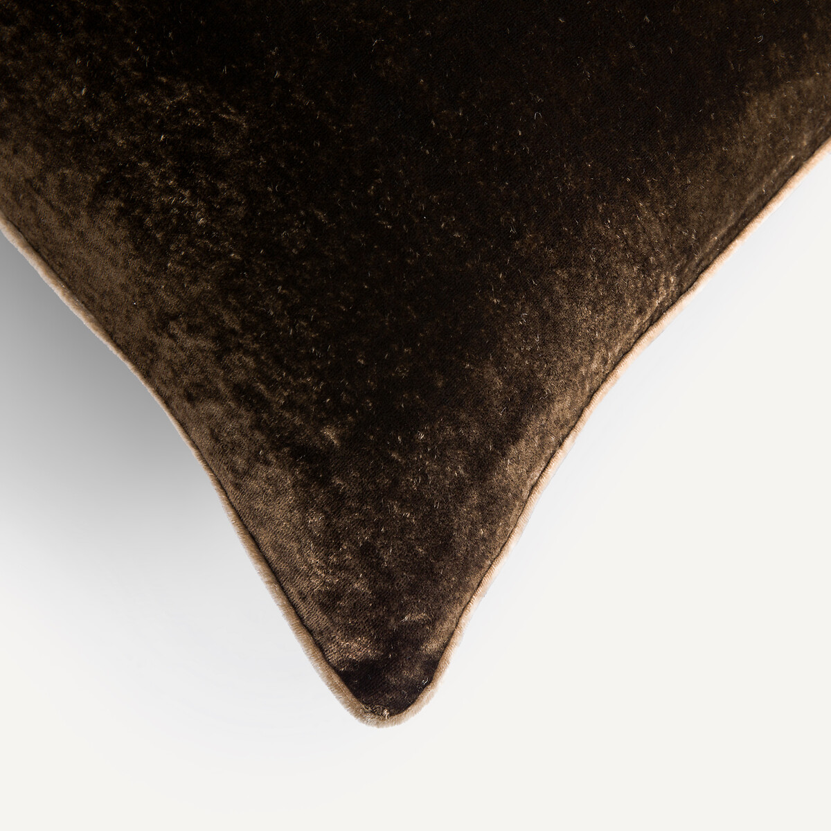 Coussin en panne de velours, Vezina brun, AM.PM