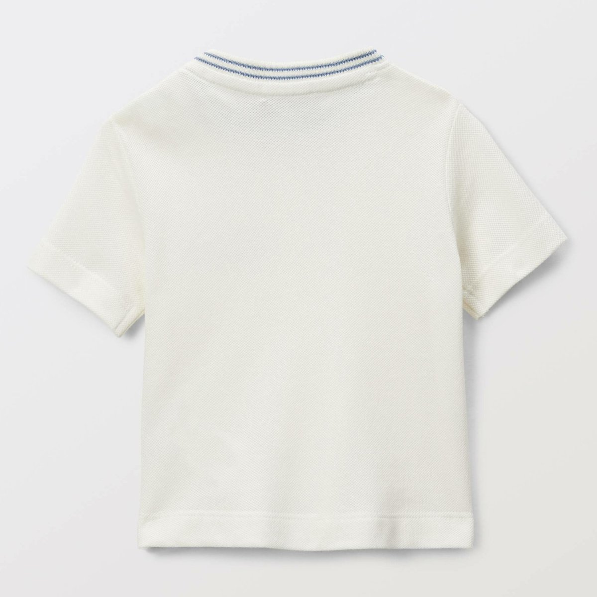 T-shirt manches courtes uni en piqué de coton BIO GOTS ecru, BOUT'CHOU