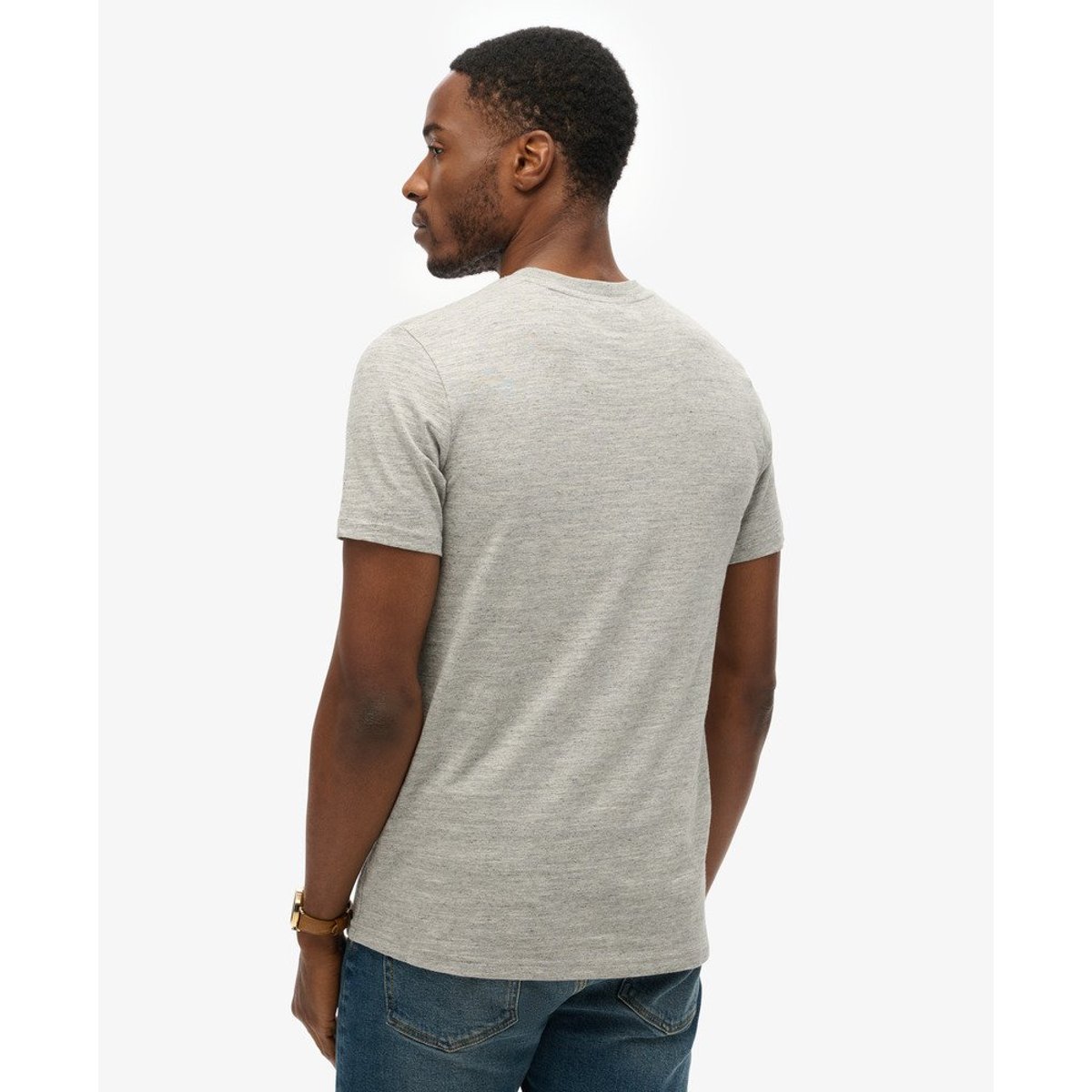 T-shirt à logo Vintage gris athlétique chiné, SUPERDRY