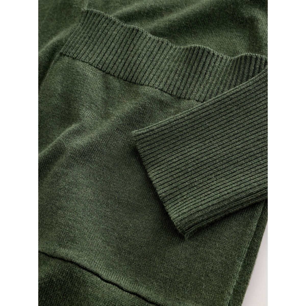 Cardigan long et doux en coton majoritaire vert kaki, NEXT