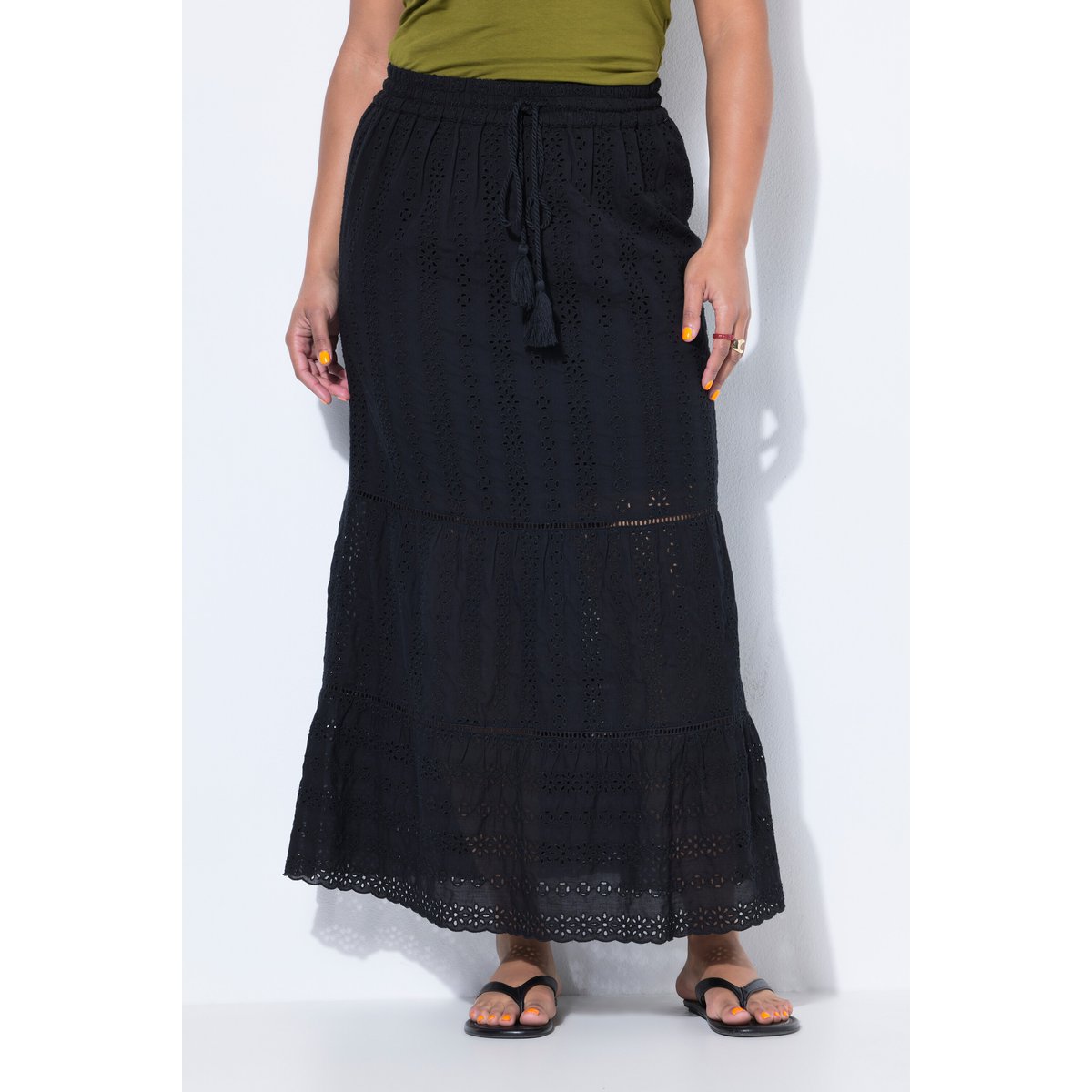 Jupe en dentelle longueur maxi noir, STUDIO UNTOLD