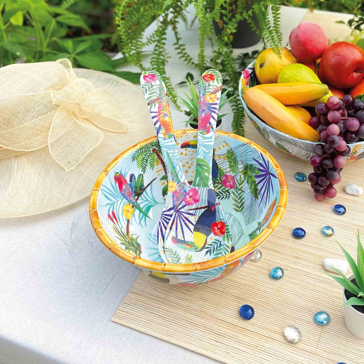 Saladier profond en mélamine Rio 25 cm multicolore, LES JARDINS DE LA COMTESSE
