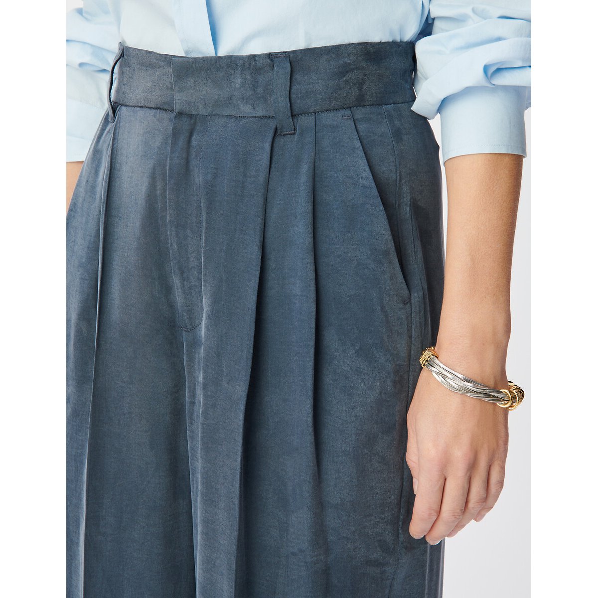 Pantalon de tailleur large marine foncé, IKKS