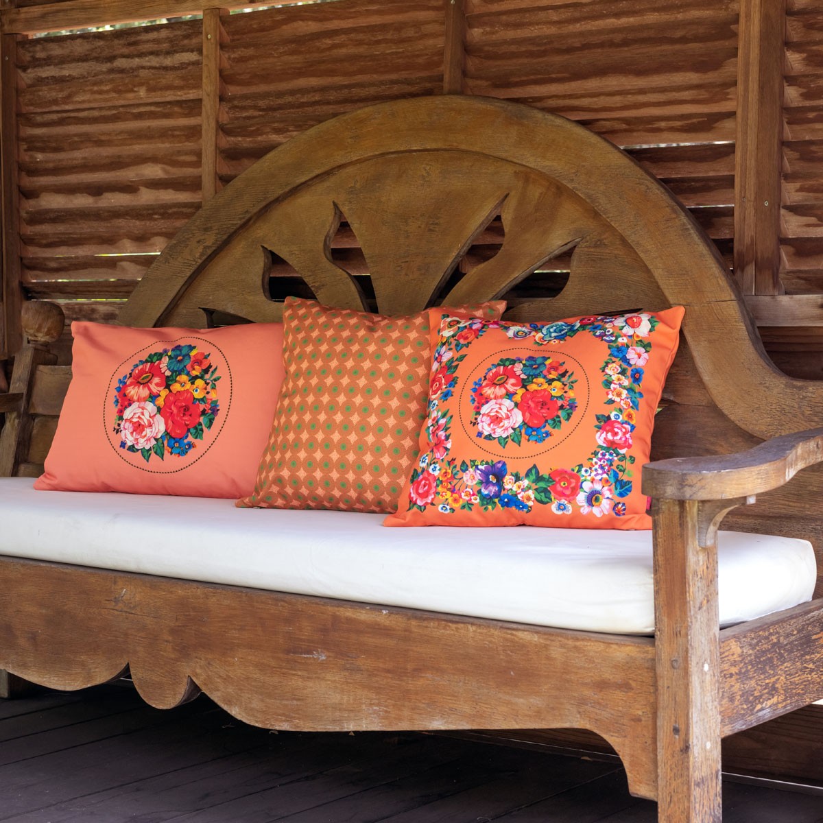 Housse de coussin extérieur HOLY orange, VENT DE BOHÈME