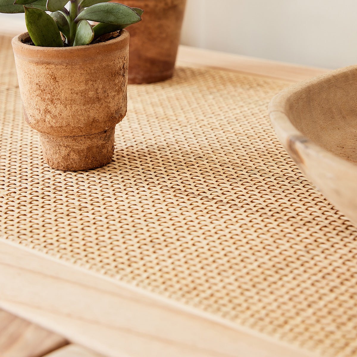 Buffet en bois massif et cannage 150 cm  MAËL naturel, BERAH GETAH