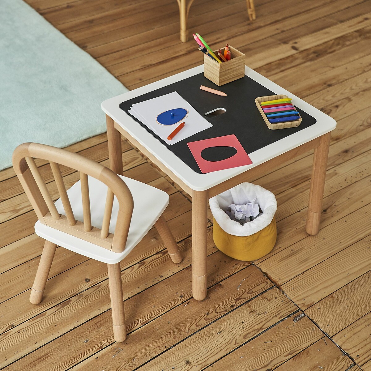 Tavolo dell'attività evolutiva, Simoni naturale/bianco, MA PETITE ECOLE MONTESSORI X LA REDOUTE INTERIEURS