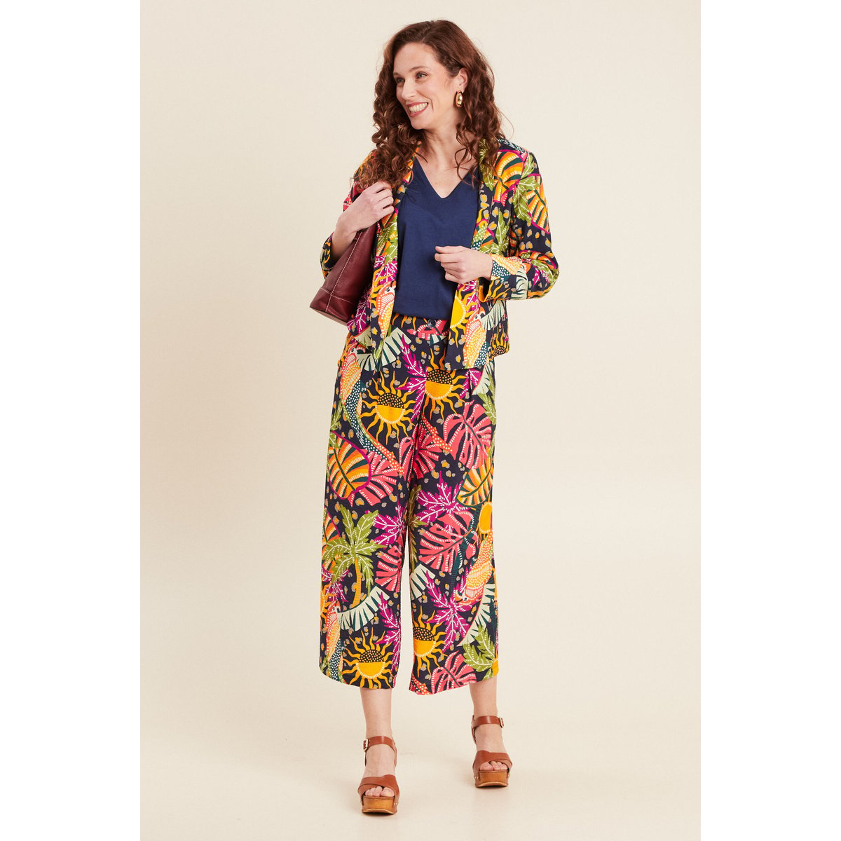 Veste courte col châle multicolore, BREAL