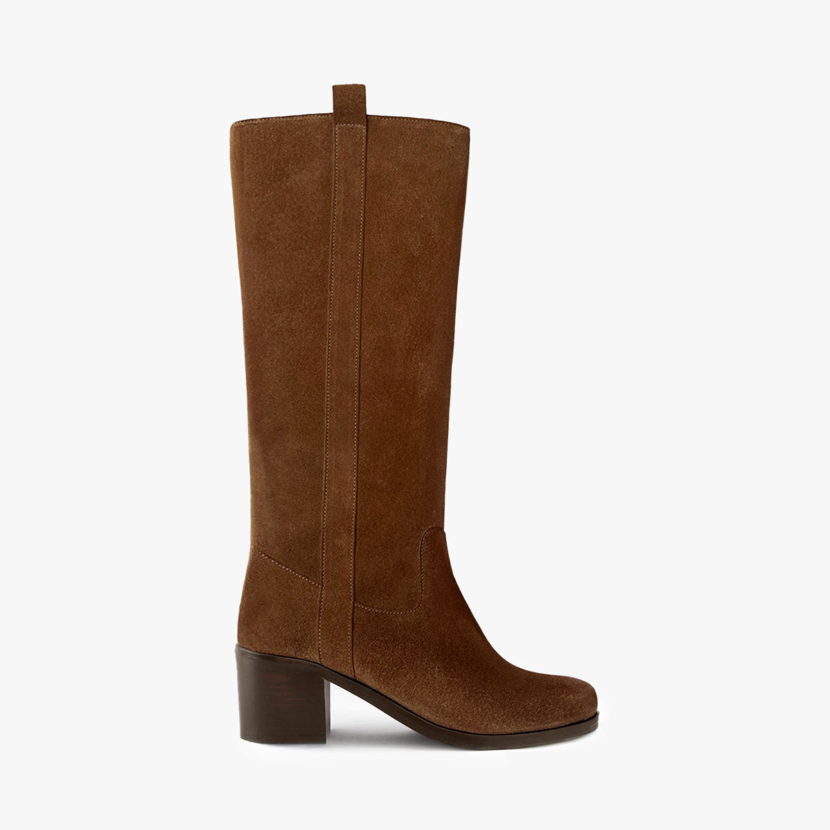 Botte cuir velours POLLY marron camel, MAISON TOUFET