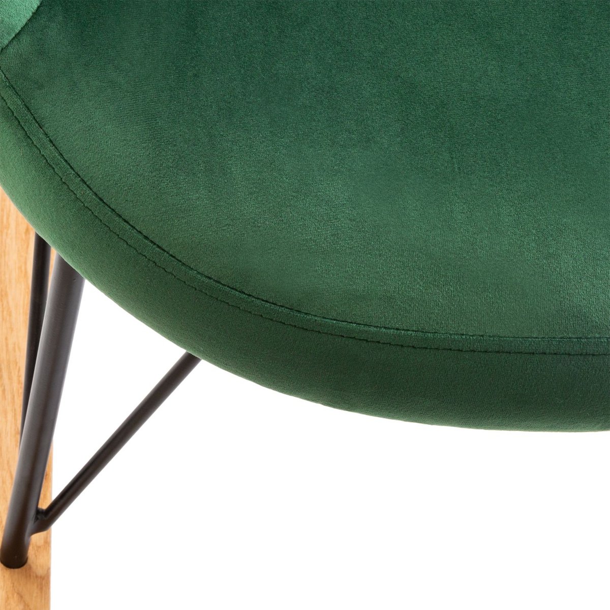 Rocking-chair en velours EWAN vert, ATMOSPHERA