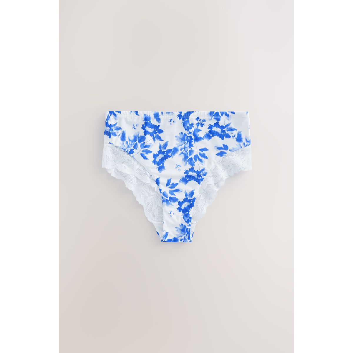 Culotte taille haute, lot de 2 bleu motif fleurs, NEXT