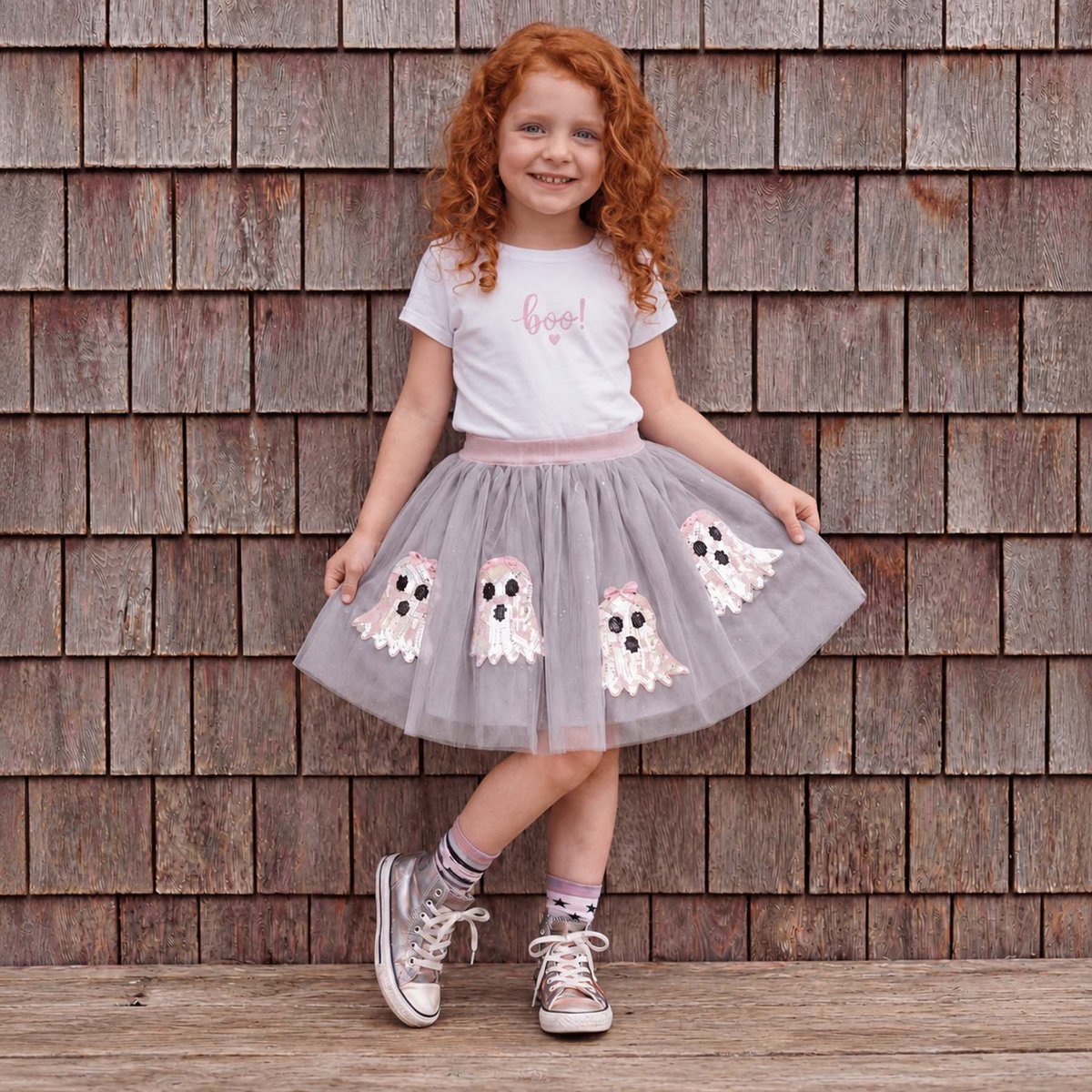 Déguisement enfant jupe tutu fantôme Halloween gris, GREAT PRETENDERS