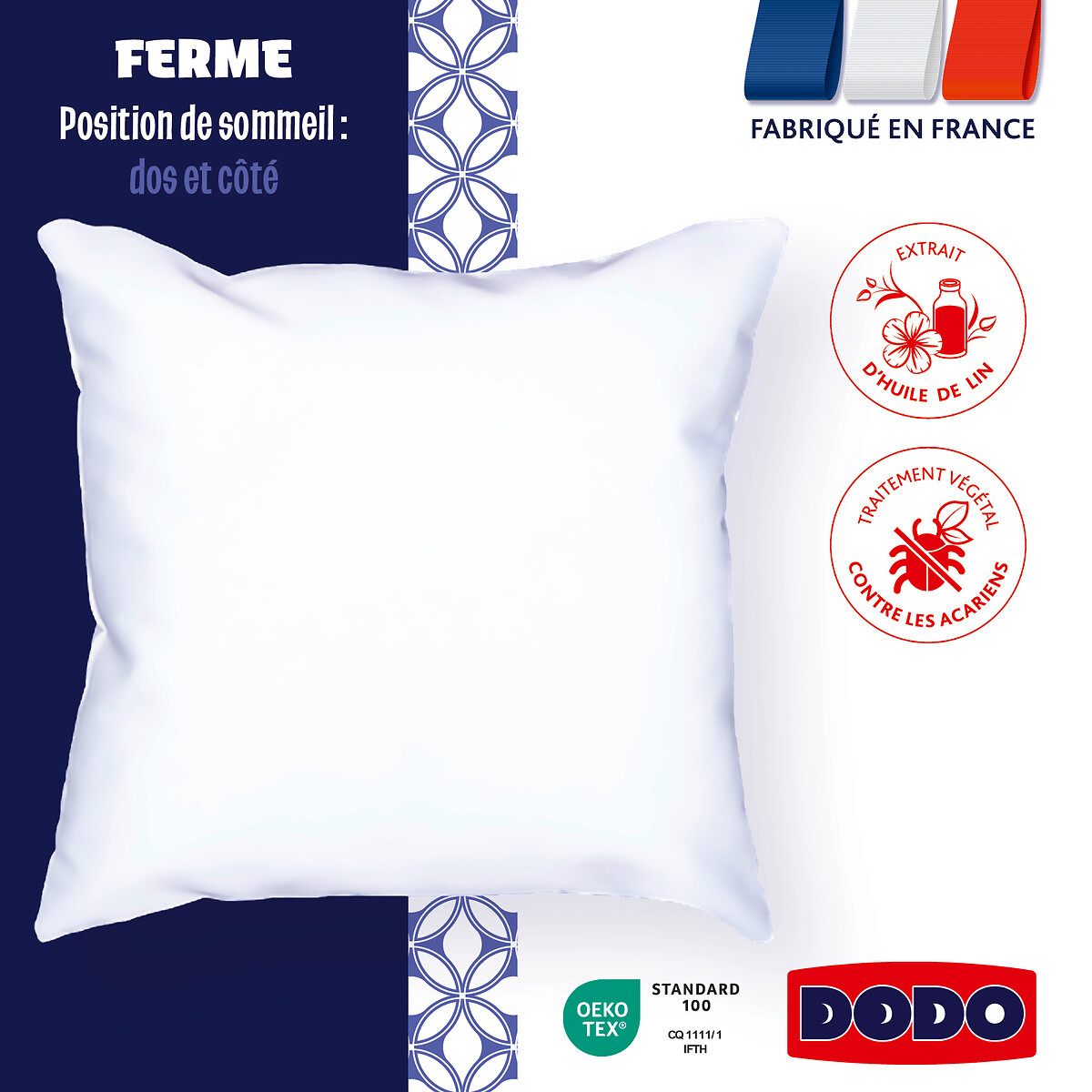 Oreiller ferme antiacarien, Suprelle Allerban® blanc, DODO