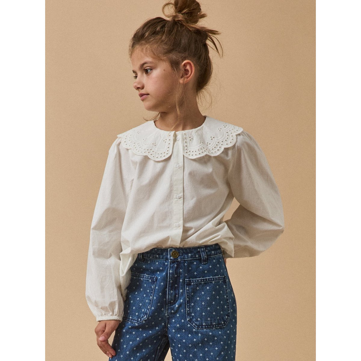 Blouse  maxi col blanc casse, CYRILLUS