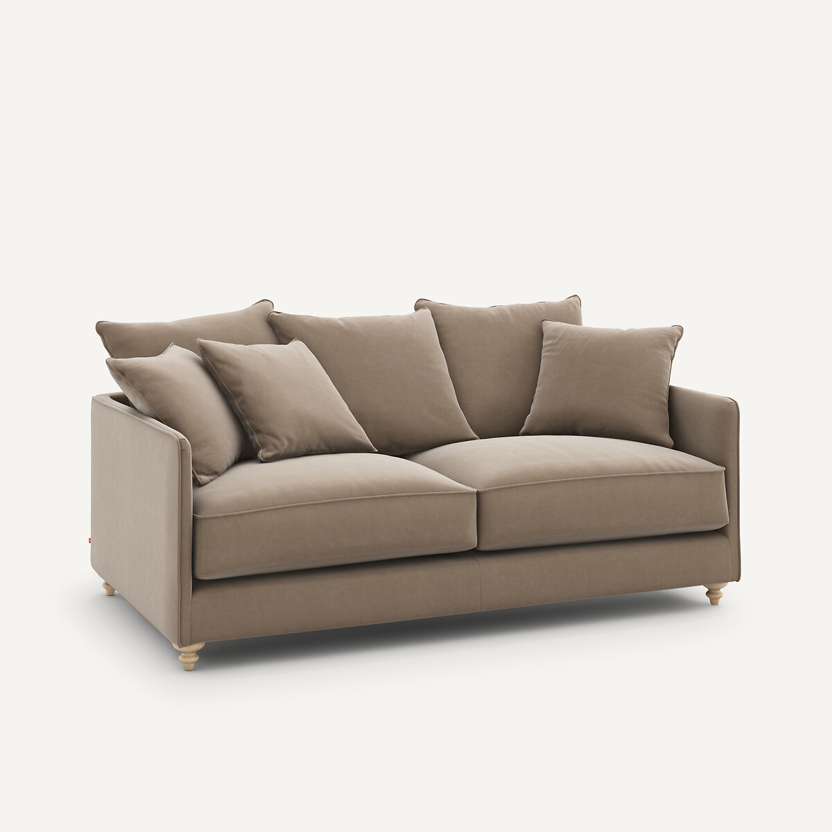 Canapé compact convertible velours, Lazare beige cendré, AM.PM