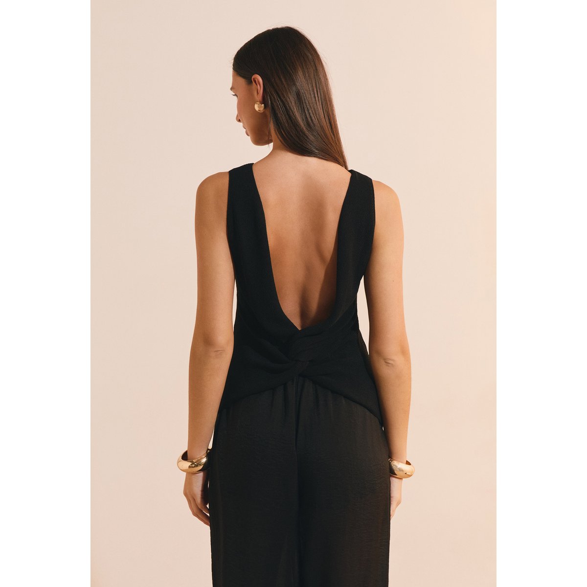 Pull sans manches avec dos nu SYLVIE PULL noir, ETAM