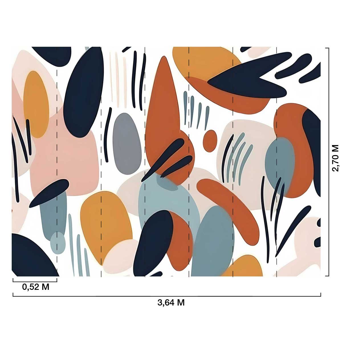 Papier peint ovales colorées intissé, HEXOA
