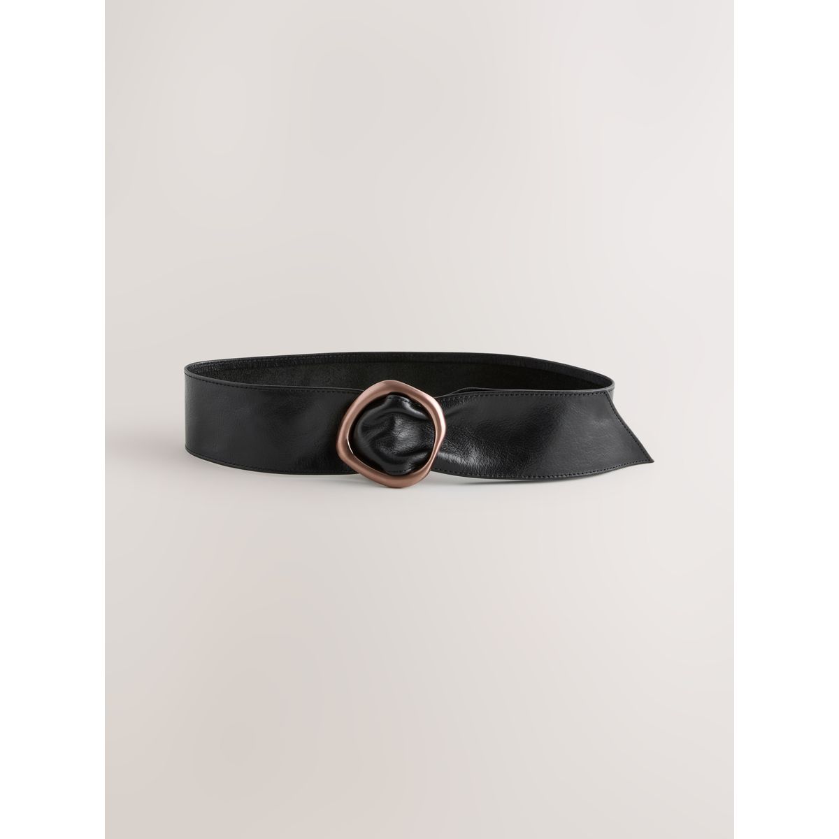 Ceinture large en cuir noir, NEXT