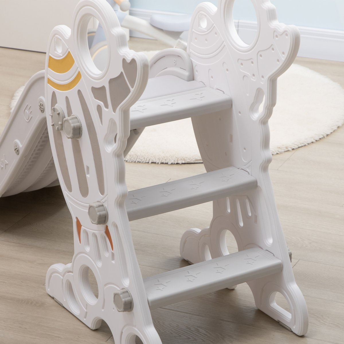 Toboggan pour enfants Plastique Gris gris, blanc, AIYAPLAY