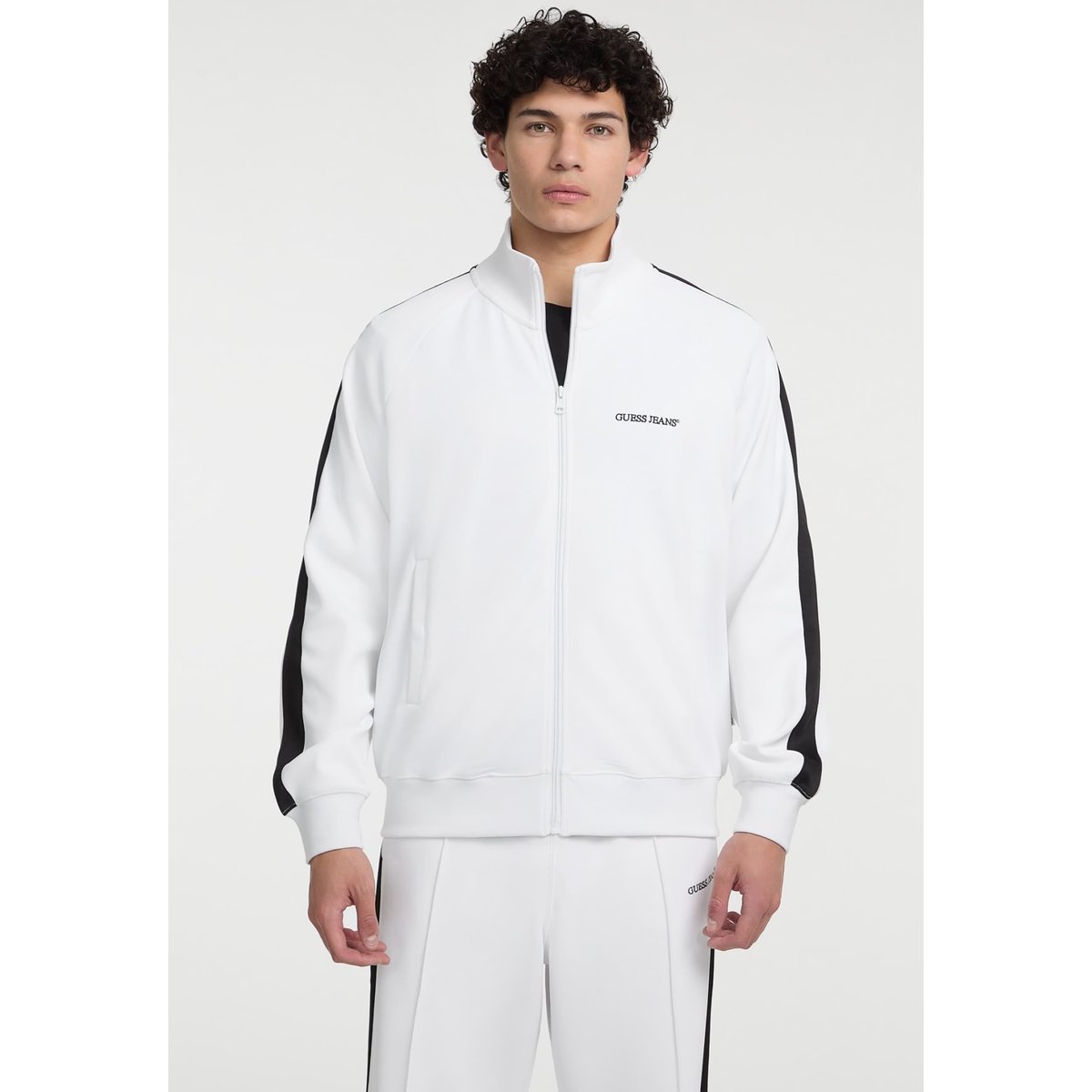 Sweat-Shirt Avec Bande Contrastée Sur Le Côté blanc, GUESS