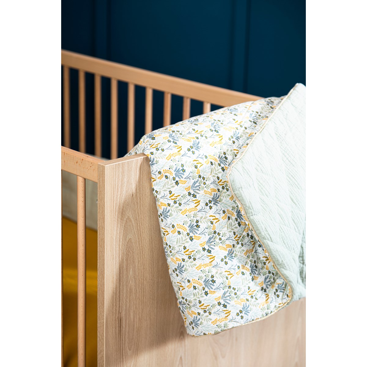 Couvre lit en coton vert, SAUTHON