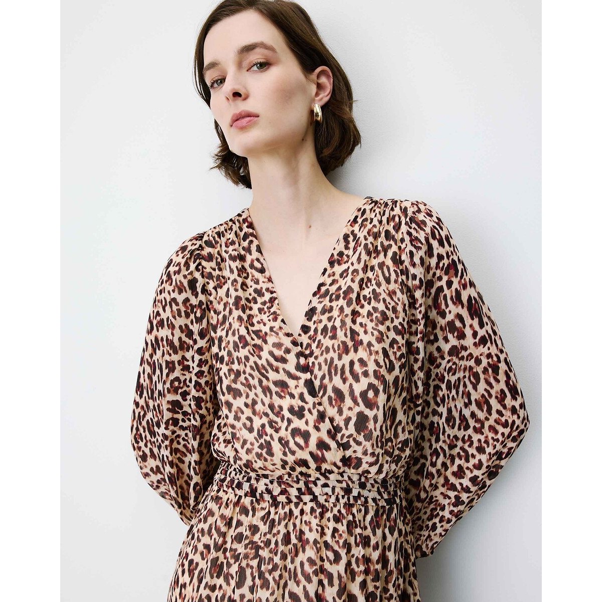 Abito lungo con stampa leopardata, ALICE fantasia leopardata, GRACE & MILA