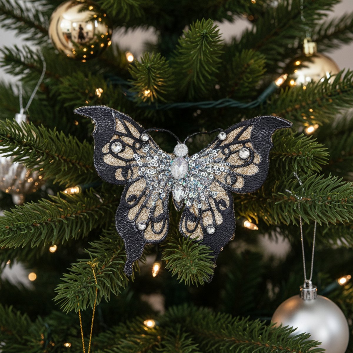 Suspension décorative papillon L15 noir, SIA DECO