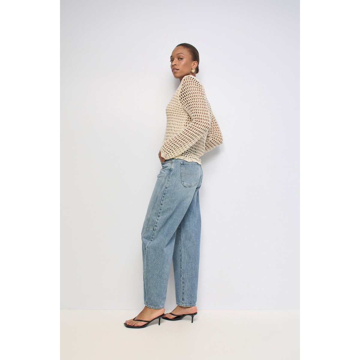 PULL EN MAILLE AVEC Fil textile beige, SALSA JEANS