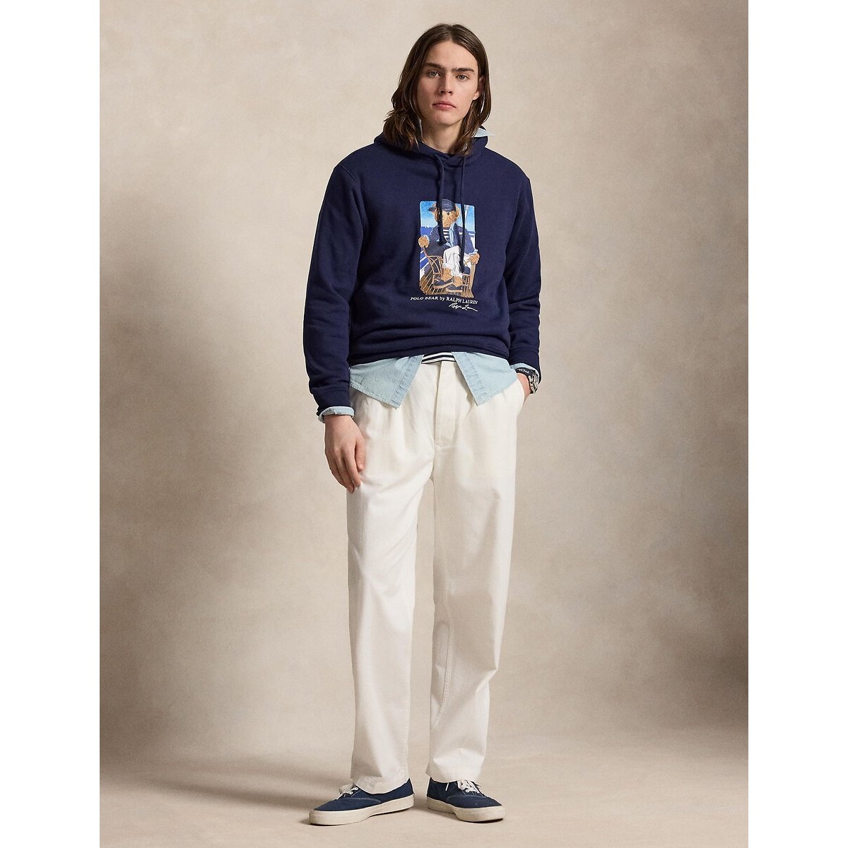 Hoodie, Polo Bear, in molton marineblauw, POLO RALPH LAUREN