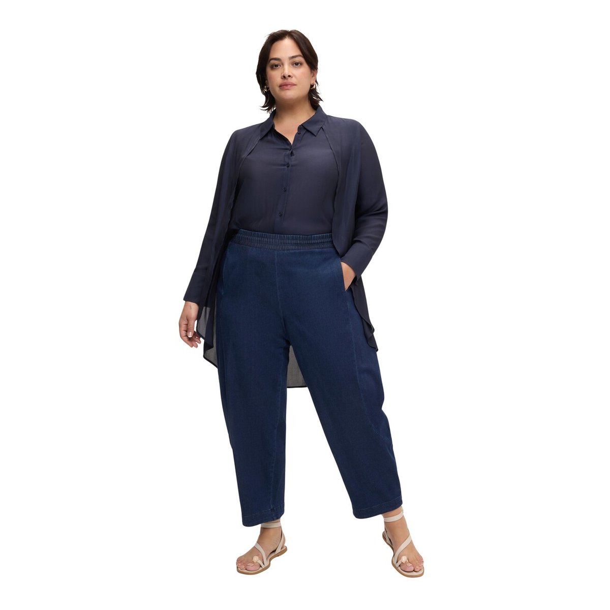 Jean Balloon avec cordon de serrage bleu, FIORELLA RUBINO