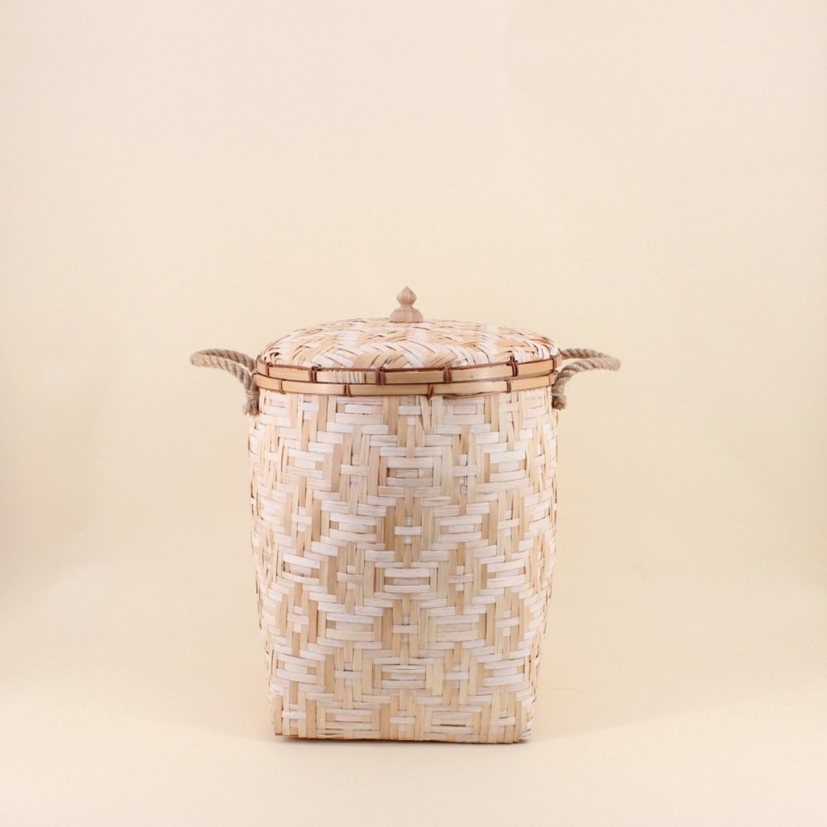 Set de 2 paniers à linge en bambou 48 et 51cm naturel, ORNAMI