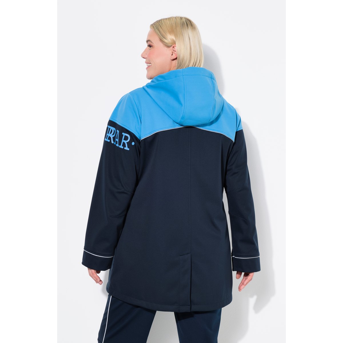 Veste longue softshell, tissu déperlant marine, ULLA POPKEN