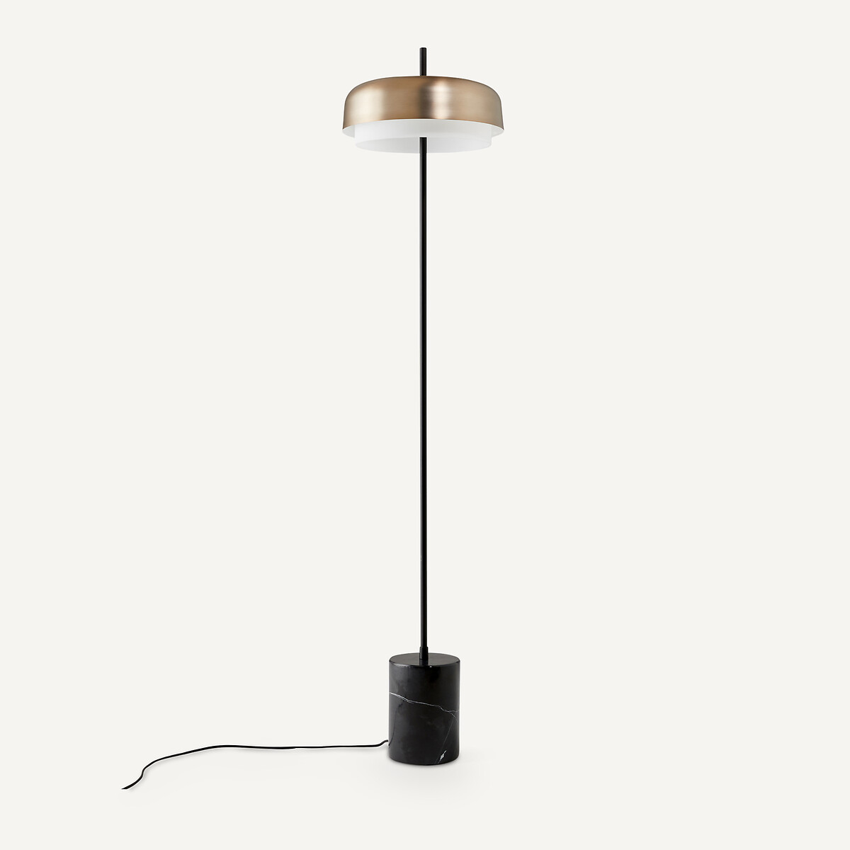 Lampadaire métal fer et marbre, Clepsos moka, AM.PM