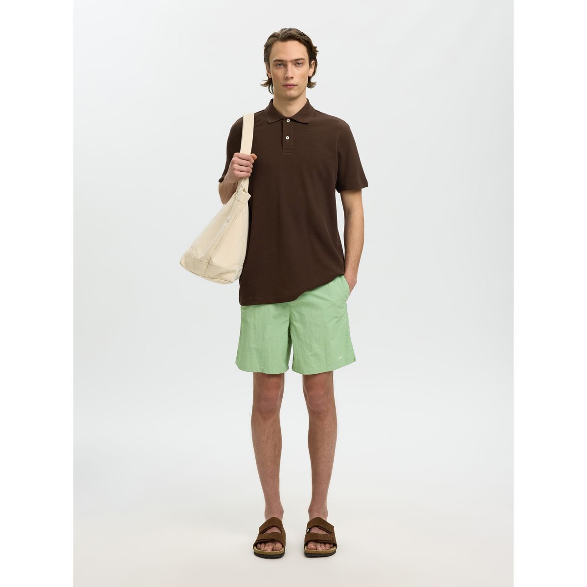 Short De Bain vert - aspen green, SELECTED