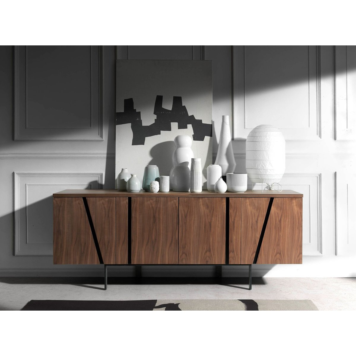 Buffet noyer et acier noir noyer | noir, ANGEL CERDA