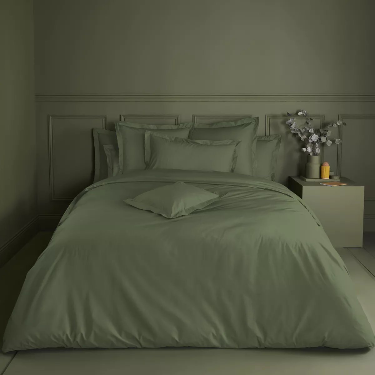 Drap housse b40 percale de coton LA PERCALE FRANCAISE kaki, GARNIER THIEBAUT