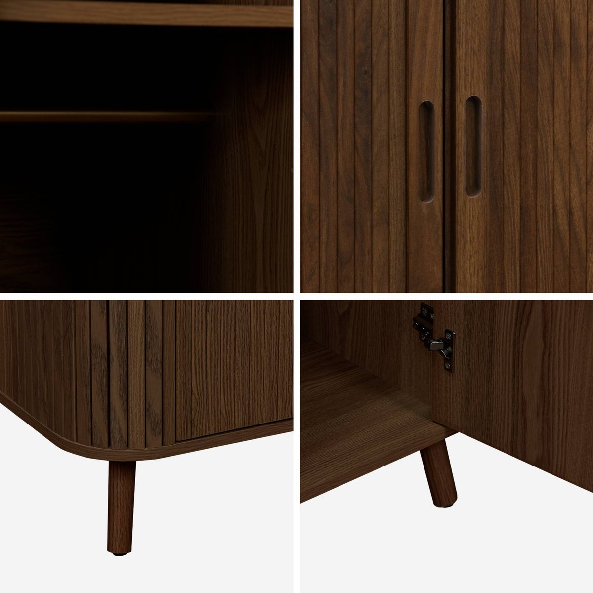 Armoire décor bois rainuré avec étagère et penderie LEGACY naturel, SWEEEK