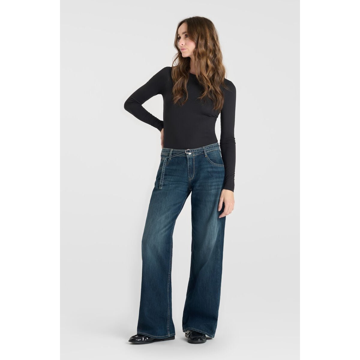 Jeans loose, large wide leg , longueur 34 blue, LE TEMPS DES CERISES